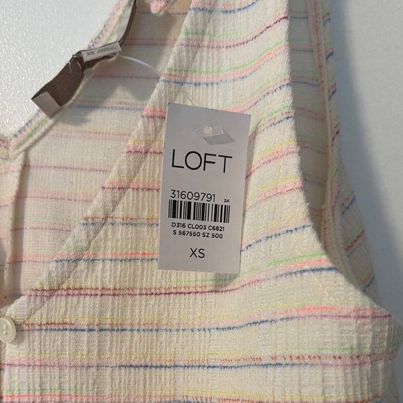NWT Loft Striped Sleeveless Dress with Tie Straps - Picture 2 of 7